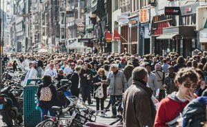 crowded city street