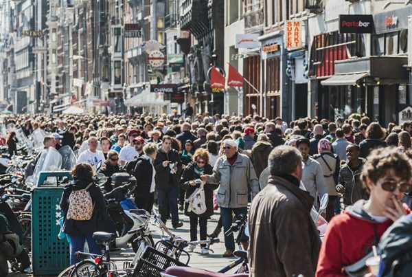 crowded city street