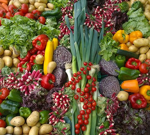 spread of colorful vegetables