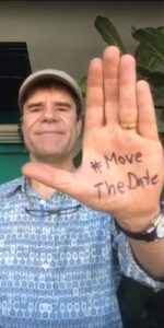 Mathis with the #MoveTheDate hand gesture