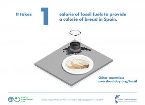 illustration of bread and glass of oil/petrol on table