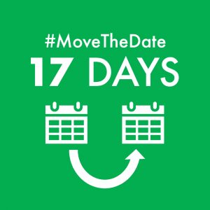 green box with white text - #MoveTheDate 17 days