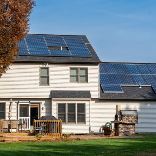 solar panels on house roof