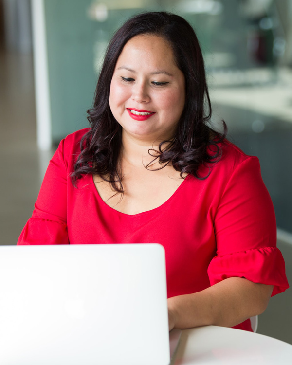 woman on computer
