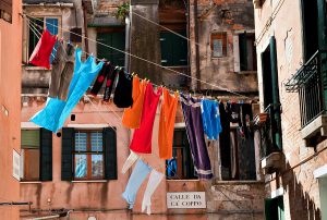 clothes hanging on a clothesline