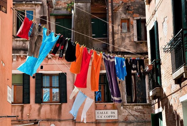 clothes hanging on a clothesline