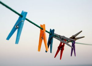 clothespins on a clothesline